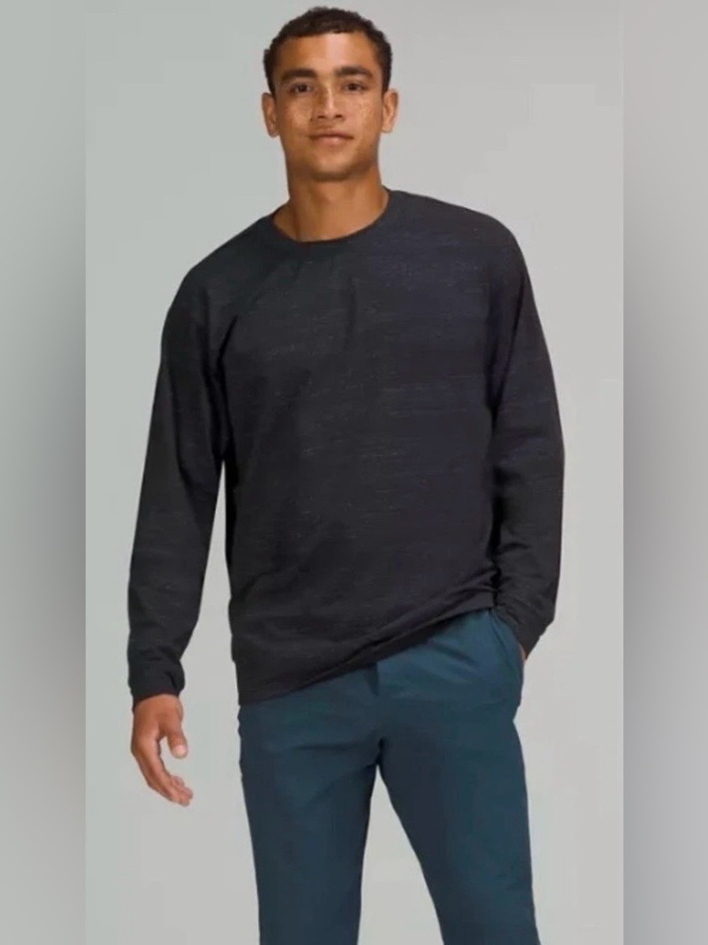 Lululemon Luxtreme Men’s Oversized Long Sleeve Crew Black/Navy Sz XL